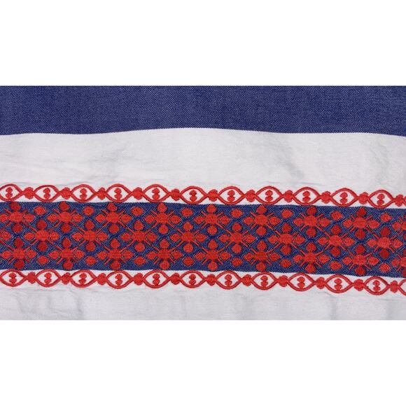 Vineyard‎ Vines Skirt Size 8 Blue/White Stripe Red Embroidery Nautical Americana - Picture 2 of 7